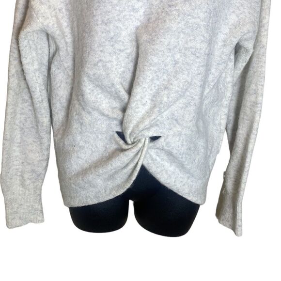 Scotch & soda wool/alpaca heathered gray white knit twistfront sweater oversized - Picture 5 of 8